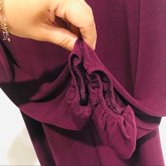 Express Crisscrossed Long Sleeve Plum Top Sz S - Picture 6 of 9